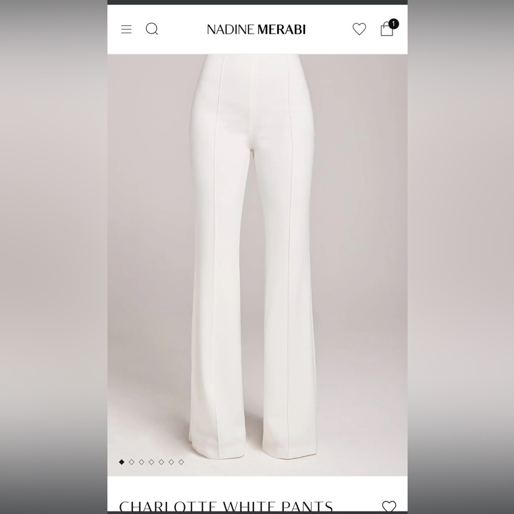 Nadine Merabi CHARLOTTE WHITE PANTS size S/M. NWT.